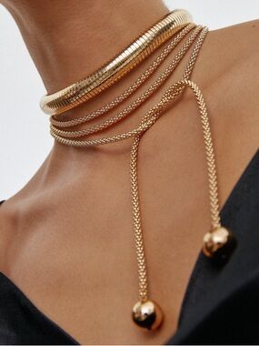 Multi Style Gold Wrap Necklace 18k gold plated